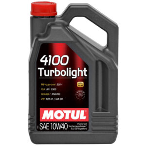 108645 MOTUL 10W40 (5L) 4100 TURBOLIGHT МАСЛО МОТОРНОЕACEA A3/B4 API SN MB 229.3 RN0700 VW замена 100357 112933 motul 4100 turbolight 10w40