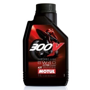 104112 Масло MOTUL 300V FL ROAD RACING 5W40 моторное, 100% синтетическое для четырехтактных двигателей мотоциклов, 1 литр