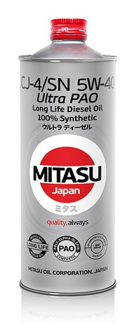 MJ2111 MITASU ULTRA PAO LL DIESEL CJ-4/SN 5W40 100% Synthetic